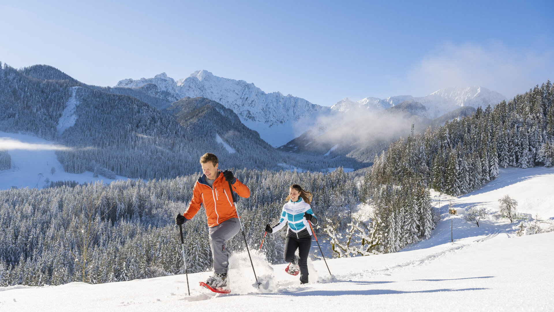 <p>Schneeschuhwandern im Bodental in der Region Carnica Rosental. </p>