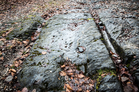 Lost Places im Alpen-Adria-Raum. Verfallene und vergessen Gebäude bei den spannenden Gravelbike Touren vom Wörthersee aus entdecken.Am Bild ein Ausschnitt des Römerweges im Bereich Arnoldstein.